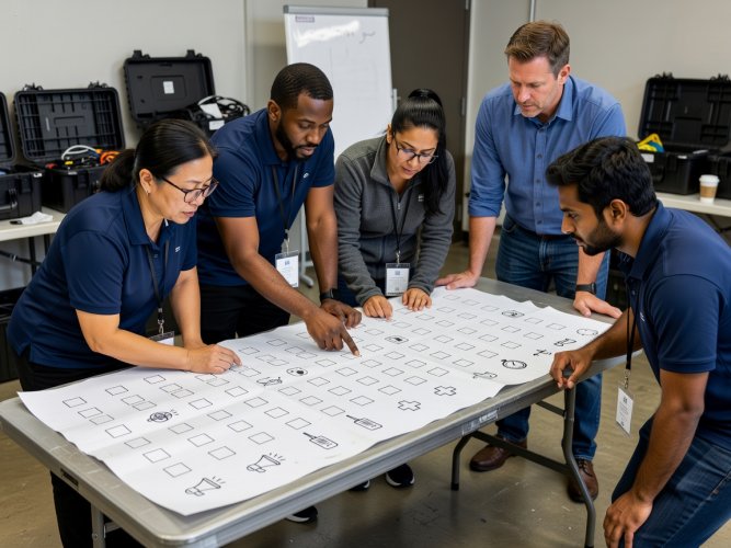 Tournament operations team reviewing a practical event-day checklist